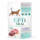 Консервований корм - Вологий корм Optimeal для дорослих котів з ефектом виведення шерсті з качкою та шматками печінки в яблучному желе