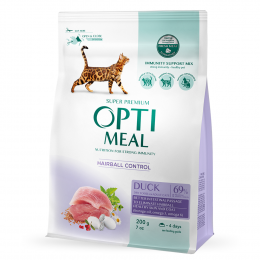 Сухий корм - Сухий корм Optimeal для дорослих котів з ефектом виведення шерсті з качкою