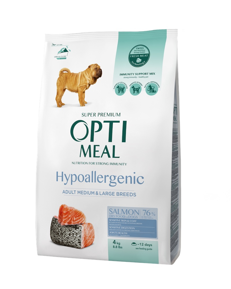 Сухий корм - Гіпоалергенний сухий корм Optimeal для дорослих собак середніх та великих порід з лососем