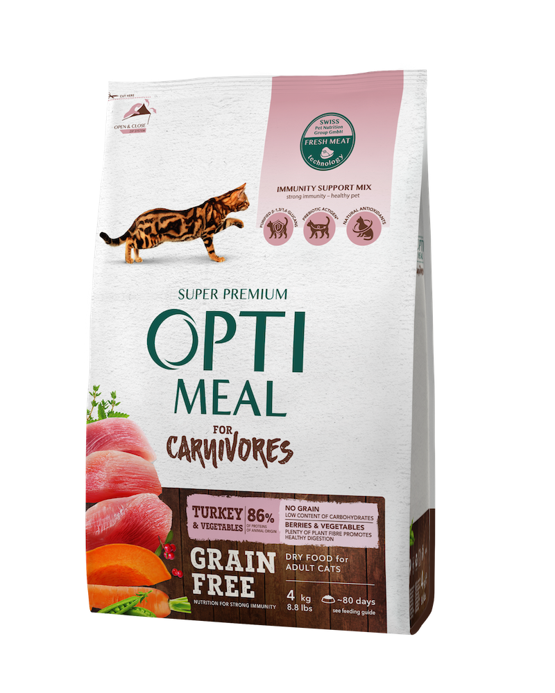 Сухий корм - Беззерновий сухий корм Optimeal для дорослих котів з індичкою та овочами